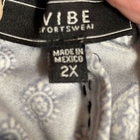 Vibe Sportswear Womens Floral Border Print Short Sleeve Maxi Dress Size 2X - Picture 10 of 12